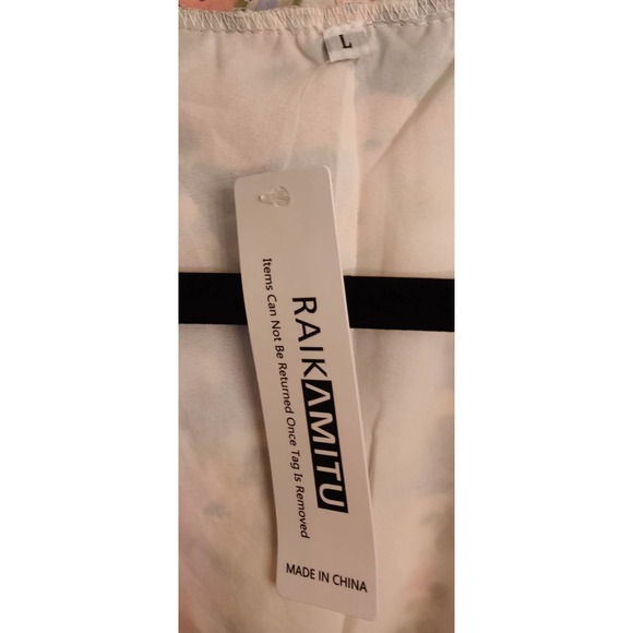 Raikamitu Floral Summer Dress V Neck Flowing NWT Sz L - Picture 5 of 5